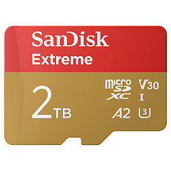 SanDisk Extreme microSDXC UHS-I U3 2 To + Adaptateur SD