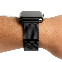 Band Band Bracelet à maille milanaise Noir 42 mm