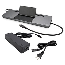 i-tec USB-C Metal Ergonomic 4K 3x Display Docking Station + Power Delivery 85 W + i-tec Universal Charger 100 W Station d'accueil USB-C avec ports HDMI / DisplayPort / VGA / RJ-45 / Jack 3.5 mm / SD et microSD / USB / USB-C avec Power Delivery 85W