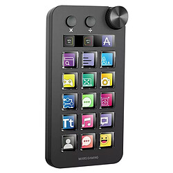 Mars Gaming MSD-NEO (Noir) Boitier pour streamer - 15 touches LCD dynamiques - 2 boutons multifonctions - molette de précision