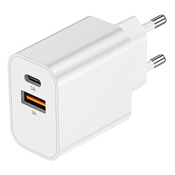 Akashi Chargeur Secteur USB-C 15W + USB-A (Blanc)