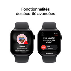 Apple Watch Series 11 GPS 42 mm Aluminium Noir de Jais Bracelet Sport Noir S/M pas cher