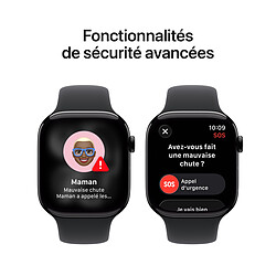 Apple Watch Series 11 GPS 46 mm Aluminium Noir de Jais Bracelet Sport Noir M/L pas cher