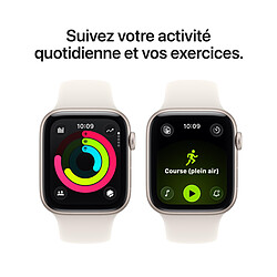 Apple Watch SE 3 GPS 44 mm Aluminium Lumière Stellaire Bracelet Sport Lumière Stellaire M/L pas cher