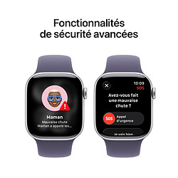 Apple Watch Series 11 GPS + Cellular 42 mm Aluminium Argent Bracelet Sport Violet M/L pas cher