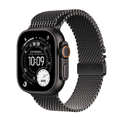 Apple Watch Ultra 3 GPS + Cellular 49 mm Titane Noir Bracelet Milanais en Titane Noir S