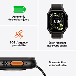 Apple Watch Ultra 3 GPS + Cellular 49 mm Titane Naturel Bracelet Océan Bleu Maritime