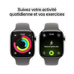 Avis Apple Watch Series 11 GPS + Cellular 46 mm Titane Naturel Bracelet Sport Gris minéral S/M