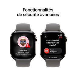 Apple Watch Series 11 GPS + Cellular 46 mm Titane Naturel Bracelet Sport Gris minéral S/M pas cher