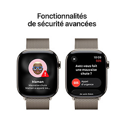 Apple Watch Series 11 GPS + Cellular 46 mm Titane Naturel Bracelet Milanais S/M pas cher