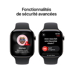 Apple Watch Series 11 GPS + Cellular 46 mm Titane Ardoise Bracelet Sport Noir S/M pas cher