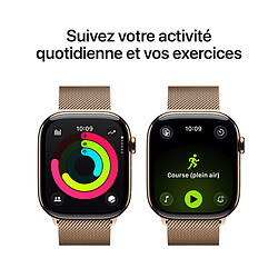 Avis Apple Watch Series 11 GPS + Cellular 46 mm Titane Or Bracelet Milanais Or M/L
