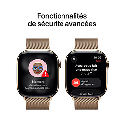 Apple Watch Series 11 GPS + Cellular 46 mm Titane Or Bracelet Milanais Or M/L pas cher