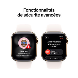 Apple Watch Series 11 GPS + Cellular 46 mm Titane Or Bracelet Sport Rose M/L pas cher