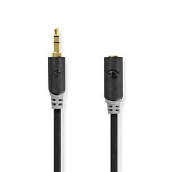 Nedis câble audio rallonge stéréo jack 3.5 mm M/F plaqué or (5 mètres) Anthracite