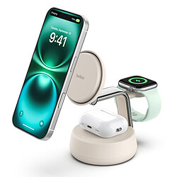 Belkin UltraCharge Pro Station de Recharge 3-en-1 avec Qi2 (Sable)