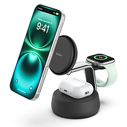 Belkin UltraCharge Pro Station de Recharge 3-en-1 avec Qi2 (Noir)
