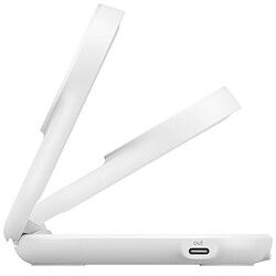Belkin UltraCharge Socle de Recharge 2-en-1 Aimantée et Pliable avec Qi2 (Blanc)