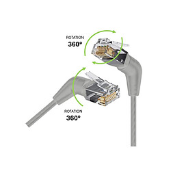 Câble RJ45 Cat 6a U/FTP 1 m orientable 360° (Gris)