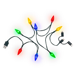 Goobay Câble USB-A Guirlande LED vers USB-C/microUSB/Lightning 2.0 - 0.9 m