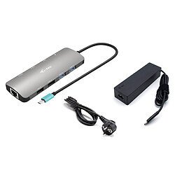i-tec USB-C Metal Nano 2x Display Docking Station Power Delivery 100W + Adaptateur secteur 100W