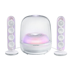 Harman Kardon SoundSticks 5 Blanc Enceinte sans fil 2.1 avec dôme transparent et jeu de lumière - 190 Watts RMS - Bluetooth 5.4
