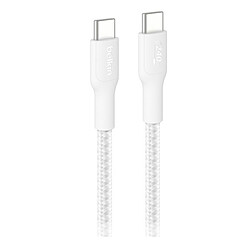 Belkin Câble BoostCharge Pro USB-C vers USB-C 240W - renforcé (Blanc) - 3 m