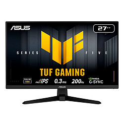 ASUS 27" LED - TUF VG279Q5A Ecran PC Full HD 1080p - 1920 x 1080 pixels - 0.3 ms (gris à gris) - 16/9 - Dalle Fast IPS - HDR10 - 200 Hz - FreeSync Premium / compatible G-SYNC - HDMI/DisplayPort - Réglage en hauteur - Noir