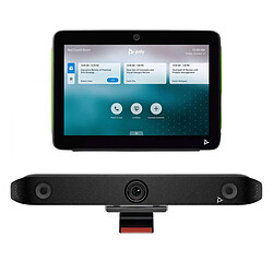Poly Studio X52 + Poly TC10 Barre A/V de conférence avec caméra 4K UHD - champs de vision 95° - 4x microphones - haut-parleur double binaural - USB-C/HDMI/Ethernet + Tablette de contrôle