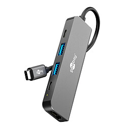 Goobay Hub Slim USB-C vers 1x HDMI, 2x USB-C et 2x USB-A - Power Delivery 100W