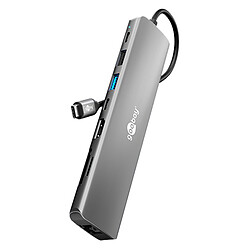 Goobay Hub Slim USB-C vers 1x HDMI 2.0, 2x USB-C 3.0, 2x USB-A 3.0, 1x RJ45, 1x SD et 1 microSD - PD 100W