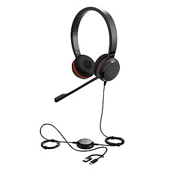 Jabra Evolve 20 SE Stéréo MS avec adaptateur USB-C/A, coussinets similicuir