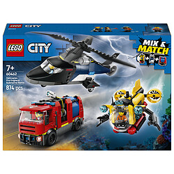 LEGO City 60462 Hélicoptère, camion de pompiers et sous marin modulable