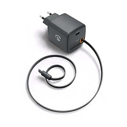 Avis Nedis Chargeur mural 65W 2 ports USB-C dont 1 avec câble rétractable - GaN - PD 3.0 65W (Noir)