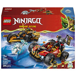 LEGO Ninjago 71864 Véhicules Combinables de Kai et Cole Jouet Voiture de Ninja, Moto, 3 Minifigurines dont Kai & Cole avec Katanas - Idée Cadeau pour Garçon 7 ans ou Fan du Soulèvement des Dragons