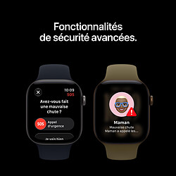Apple Watch Series 12 GPS + Cellular 46 mm Aluminium Noir Bracelet Sport Noir M/L pas cher