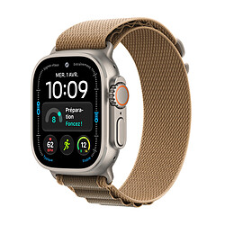 Apple Watch Ultra 4 GPS + Cellular 49 mm Titane naturel Boucle Alpine Désert S Montre connectée 5G-LTE - Titane - Étanche IP6X - GPS - Fréquence cardiaque/ECG/Oxygène sanguin/Température - Écran OLED Retina Always On - Wi-Fi 4 / Bluetooth 5.3 - watchOS 27 - Boucle Alpine S