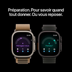 Avis Apple Watch Ultra 4 GPS + Cellular 49 mm Titane noir Bracelet Océan Noir translucide
