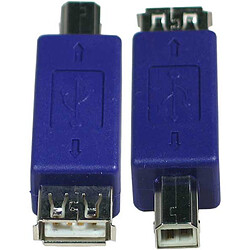 Adaptateur USB 2.0 type A femelle / B mâle