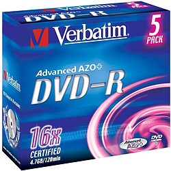 Verbatim DVD-R 4.7 Go 16x (par 5, boite)