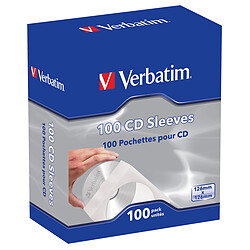 Verbatim pack de 100 pochettes CD/DVD