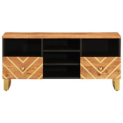 Acheter Maison Chic Meuble TV scandinave - Banc TV pour salon marron et noir 100x33,5x46 cm bois massif de manguier -MN25888