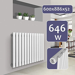 Helloshop26 Radiateur chauffage centrale pour salle de bain salon cuisine couloir chambre à coucher panneau simple 60 x 88,6 cm blanc 01_0000228