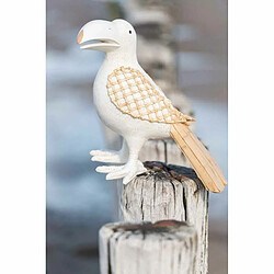 Paris Prix Statuette Déco Toucan 38cm Blanc & Naturel