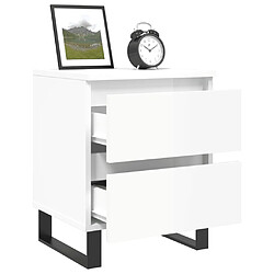 Avis vidaXL Tables de chevet 2 pcs blanc brillant 40x35x50 cm