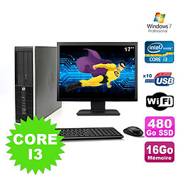 Lot PC HP Compaq Elite 8100 SFF Core I3-530 16Go 480Go SSD DVD WIFI W7 +Ecran 17" · Occasion 