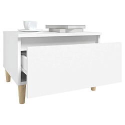 Maison Chic Table d'appoint | Table Basse Blanc 50x46x35 cm Bois d'ingénierie -GKD75885 pas cher