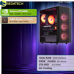 Sedatech PC Gamer • AMD Ryzen 7 7700X • RTX4060 • 32Go DDR5 • 2To SSD M.2 • sans OS