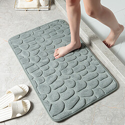 LUUCOZK Tapis de bain antidérapants absorbants à séchage rapide, tapis de décoration de salle de bain-gris-45x70cm 