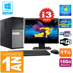 PC Tour DELL 7010 Core I3-3220 Ram 16Go Disque 1 To Wifi W7 Ecran 27" · Occasion 